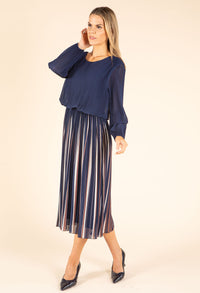 Plisse Pleated Pop Over Dress