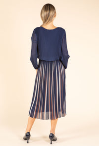 Plisse Pleated Pop Over Dress