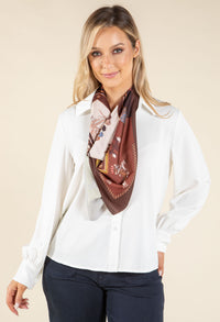 Satin Scarf Detail Blouse
