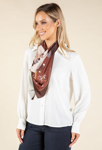 Satin Scarf Detail Blouse