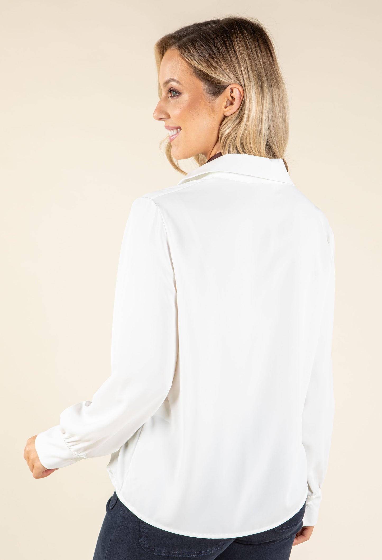 Satin Scarf Detail Blouse