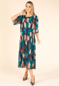 Retro Plisse Pleated Dress