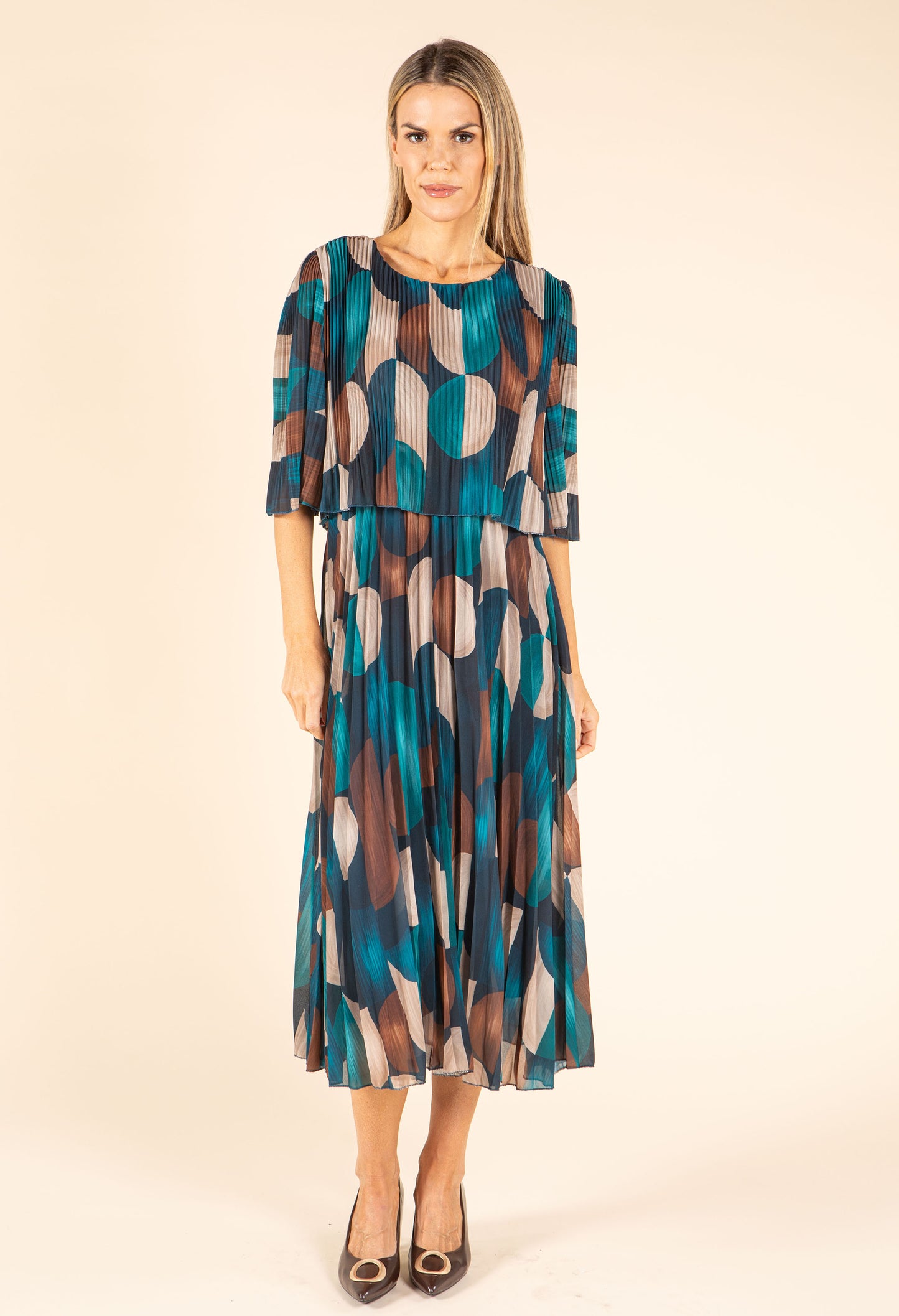 Retro Plisse Pleated Dress