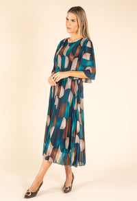 Retro Plisse Pleated Dress