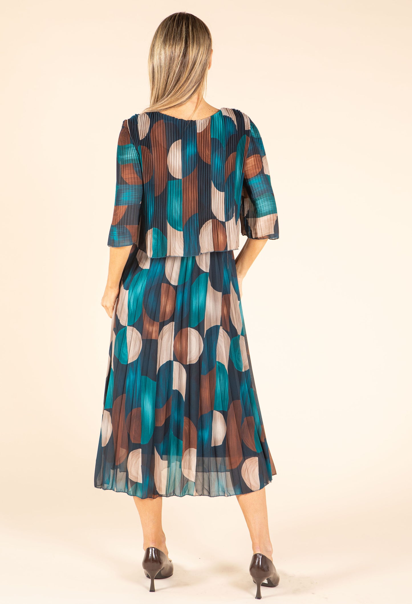 Retro Plisse Pleated Dress