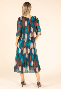Retro Plisse Pleated Dress