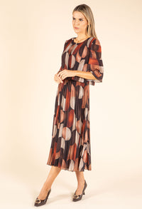 Retro Plisse Pleated Dress