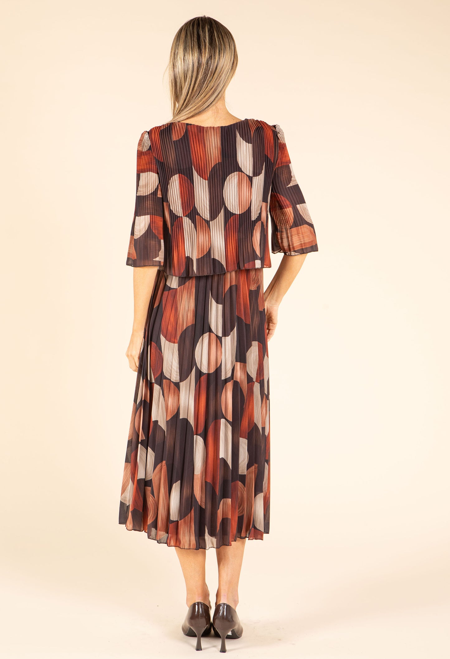 Retro Plisse Pleated Dress