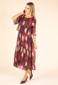 Retro Plisse Pleated Dress