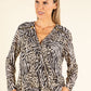 Animal Print Mesh Blouse
