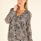 Animal Print Mesh Blouse
