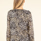Animal Print Mesh Blouse