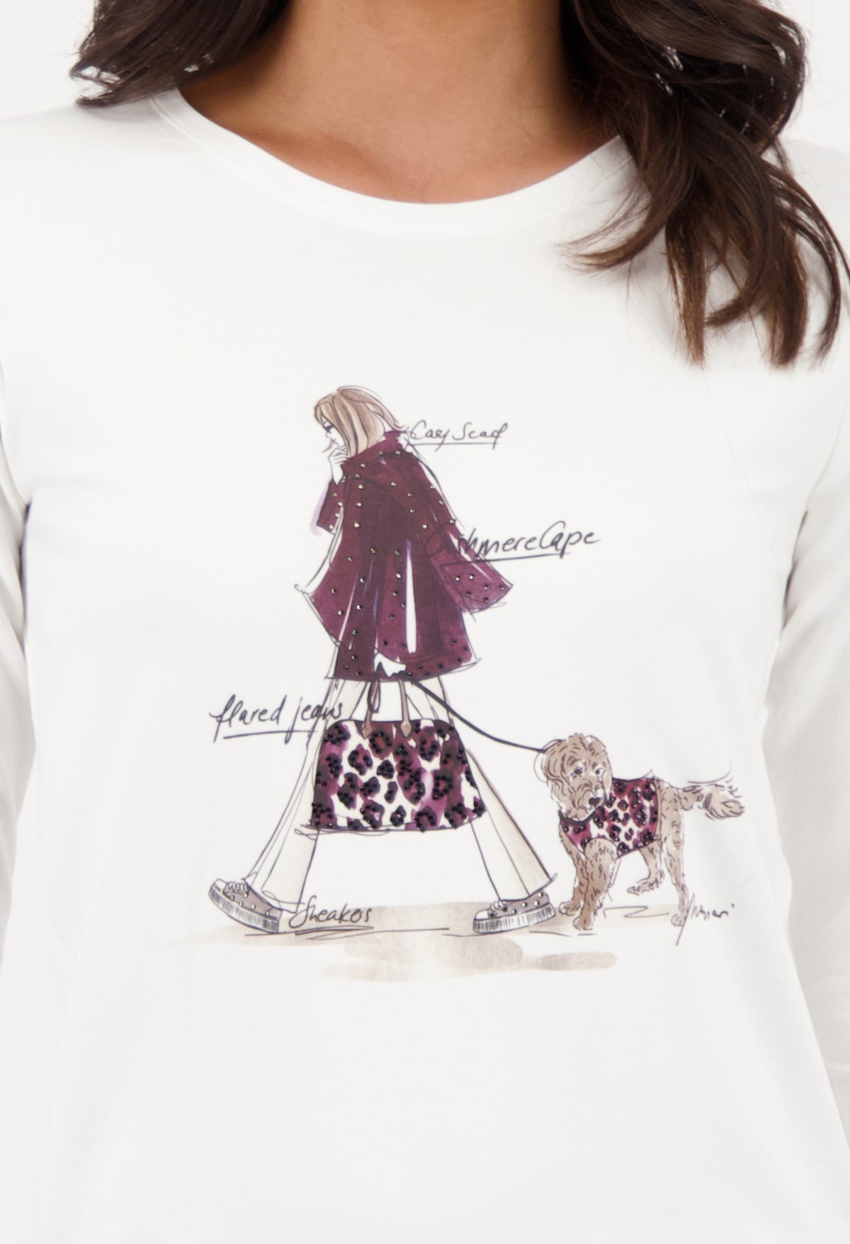 T-shirt with rhinestone design