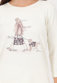 T-shirt with rhinestone design