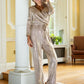 Metallic Tie-Waist Jumpsuit
