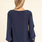 Glimmer Touch Slit-Sleeve Top