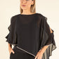 Rhinestone Trim Chiffon Poncho