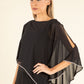 Rhinestone Trim Chiffon Poncho
