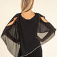 Rhinestone Trim Chiffon Poncho