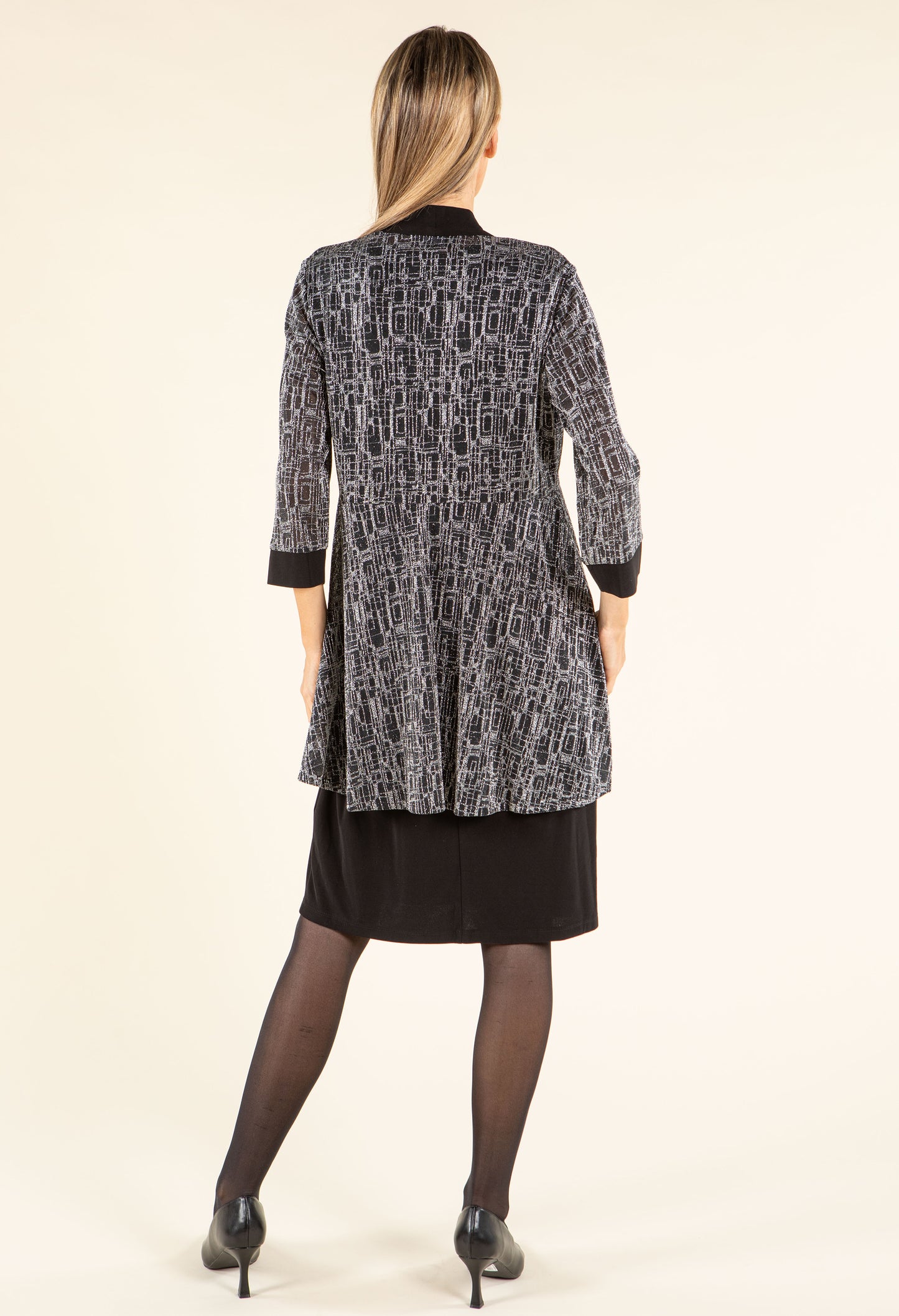 Metallic Knit Jacket & Dress Set