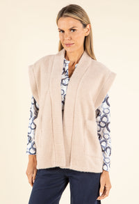 Fluffy Knit Open Vest