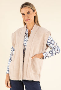 Fluffy Knit Open Vest