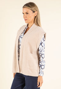 Fluffy Knit Open Vest