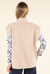 Fluffy Knit Open Vest