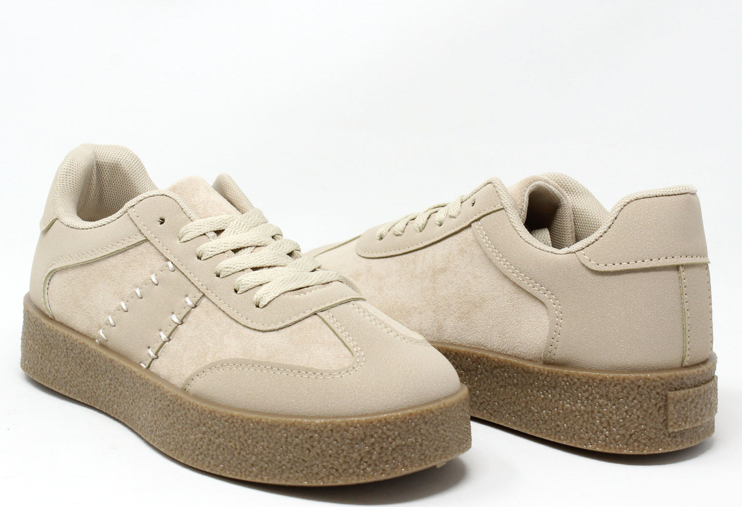 Faux Suede Stitch Trainer