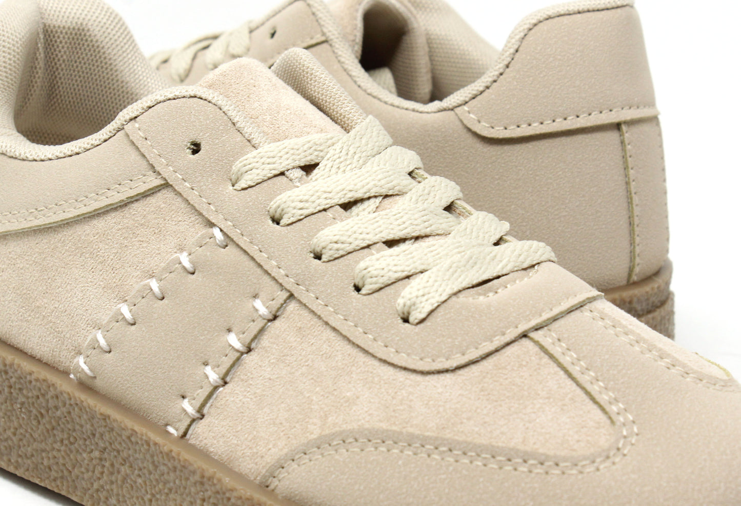 Faux Suede Stitch Trainer