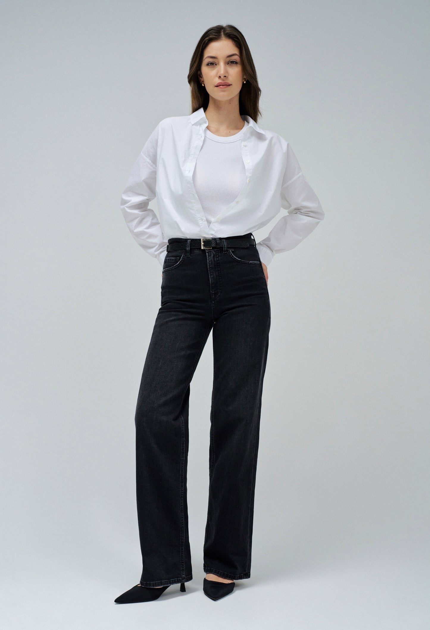 Push In Wide Leg Jeans