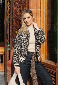 Leopard Print Bomber Jacket