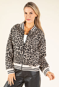 Leopard Print Bomber Jacket