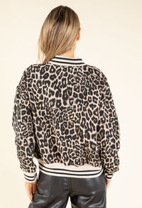 Leopard Print Bomber Jacket