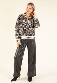 Leopard Print Bomber Jacket