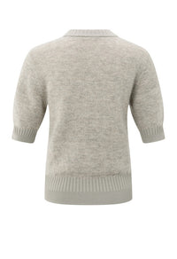 Knitted short sleeve sweater