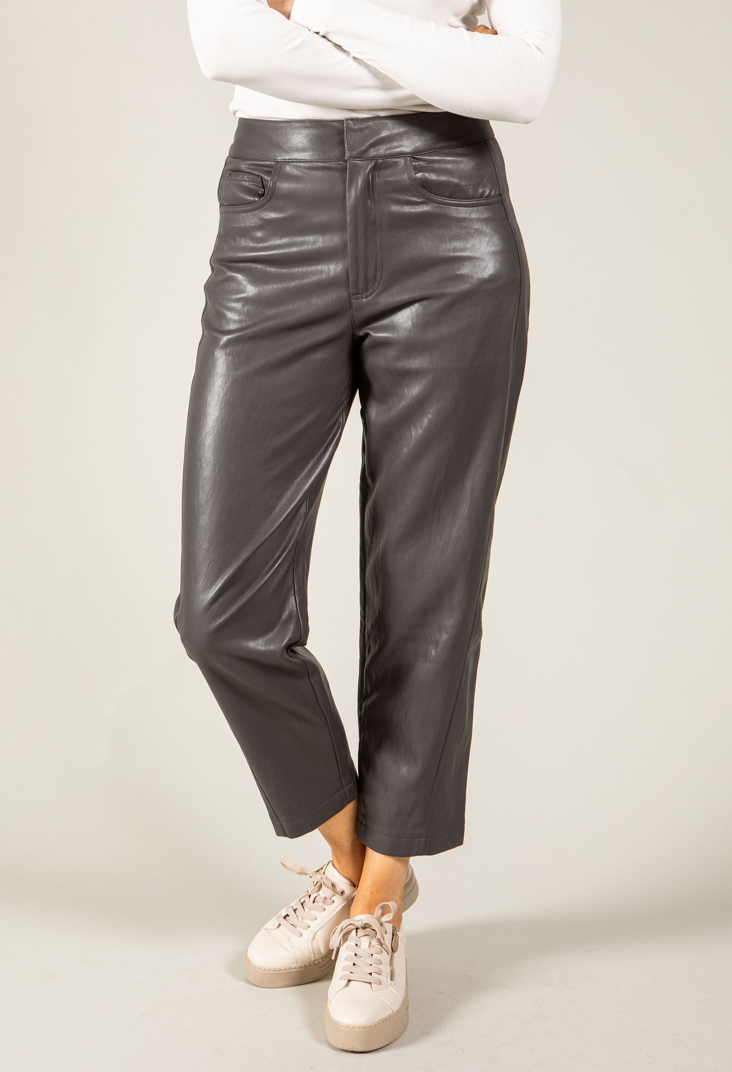 Faux leather trousers