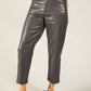 Faux leather trousers