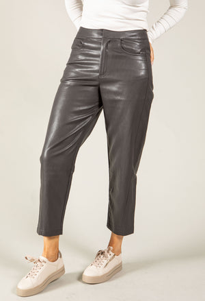 Faux leather trousers