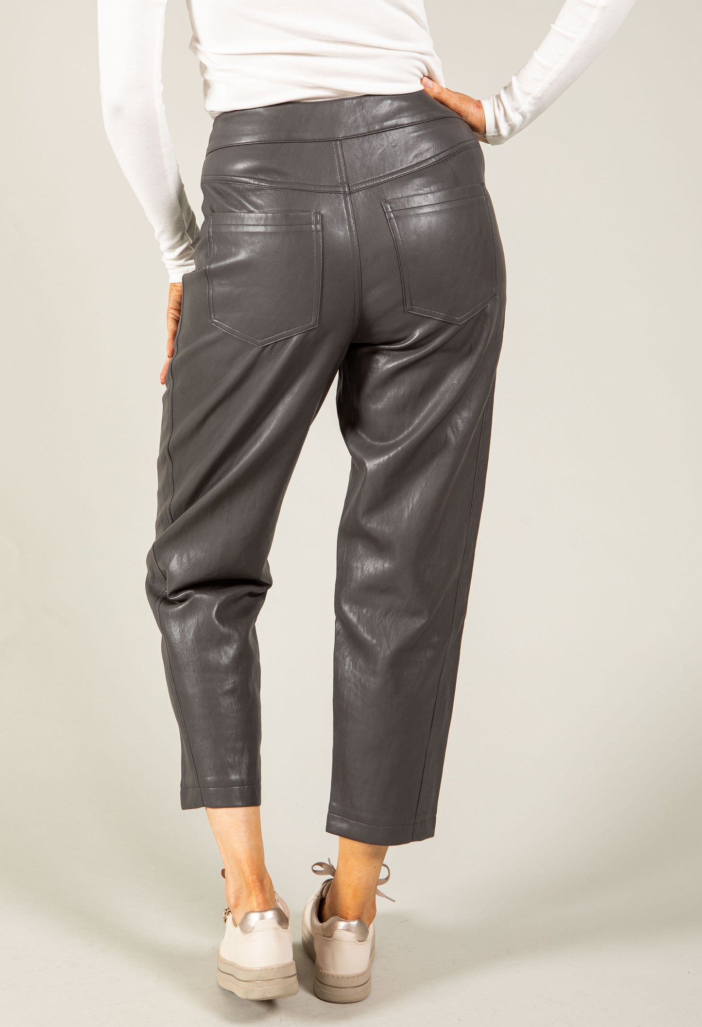 Faux leather trousers