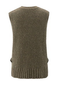 Ribbed sleeveless sweater