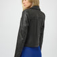 Foiled Faux Suede Jacket With Rhinestone
