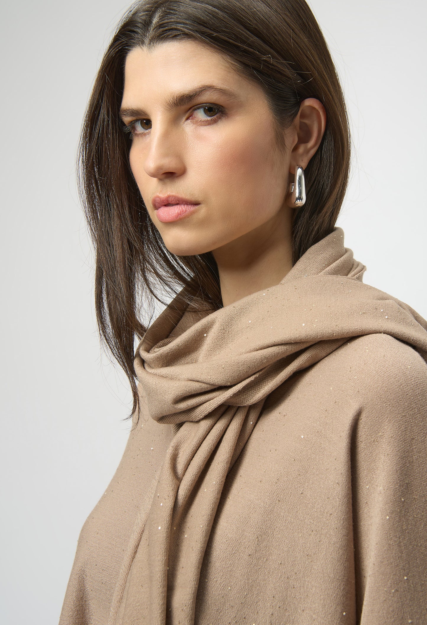 Plain Scarf With Jewel