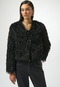 Faux Fur Open Front Jacket