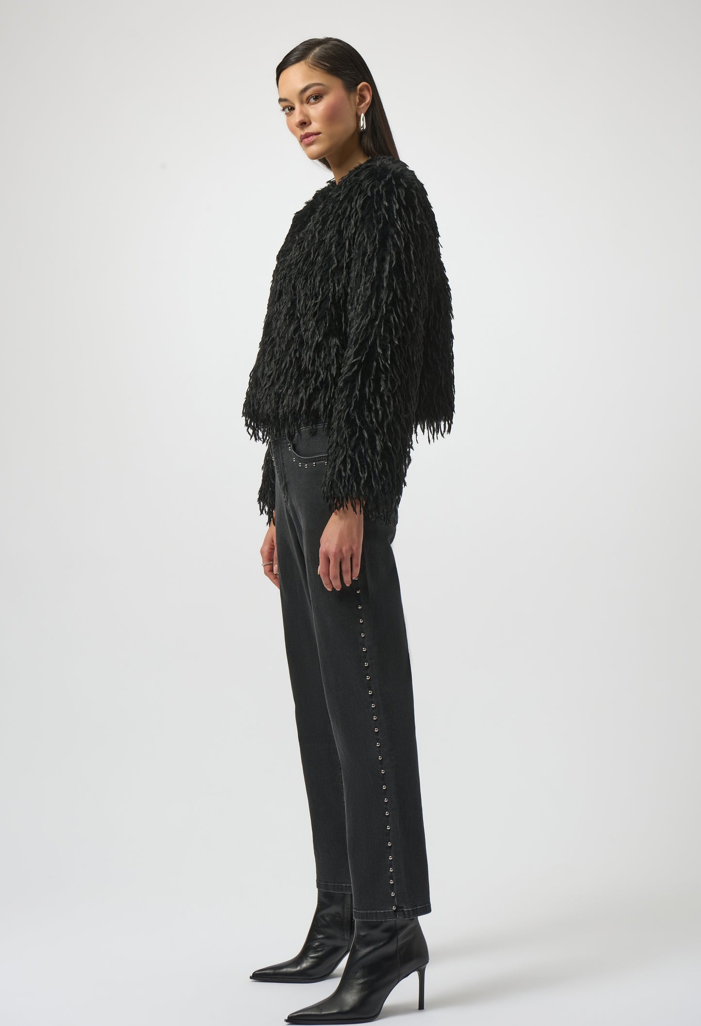 Faux Fur Open Front Jacket