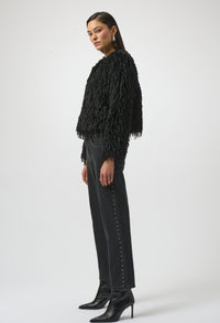 Faux Fur Open Front Jacket