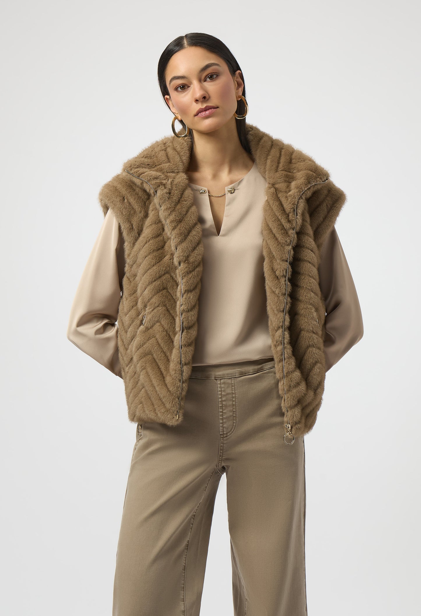 Faux Fur Jacket With Zipper