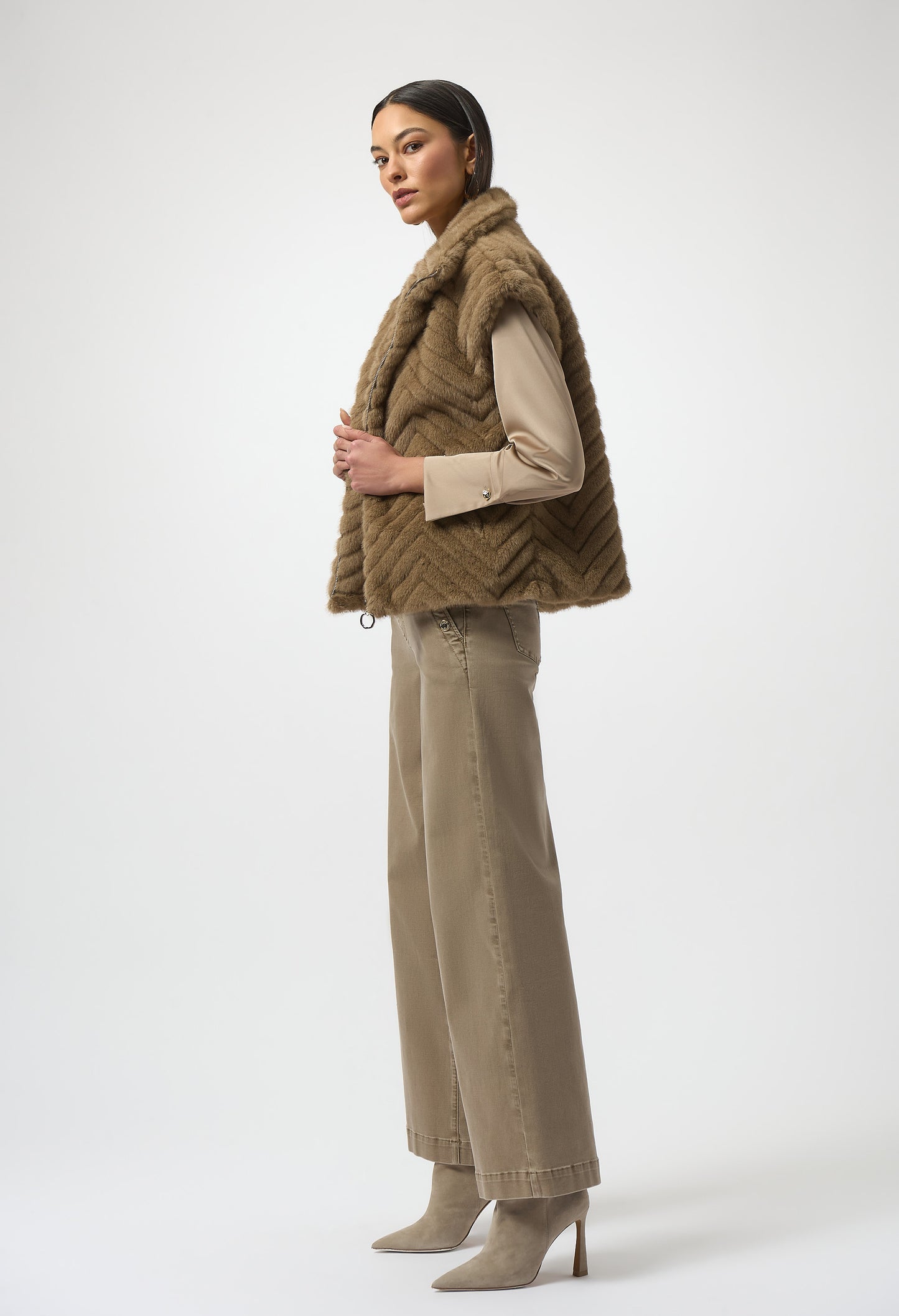 Faux Fur Jacket With Zipper