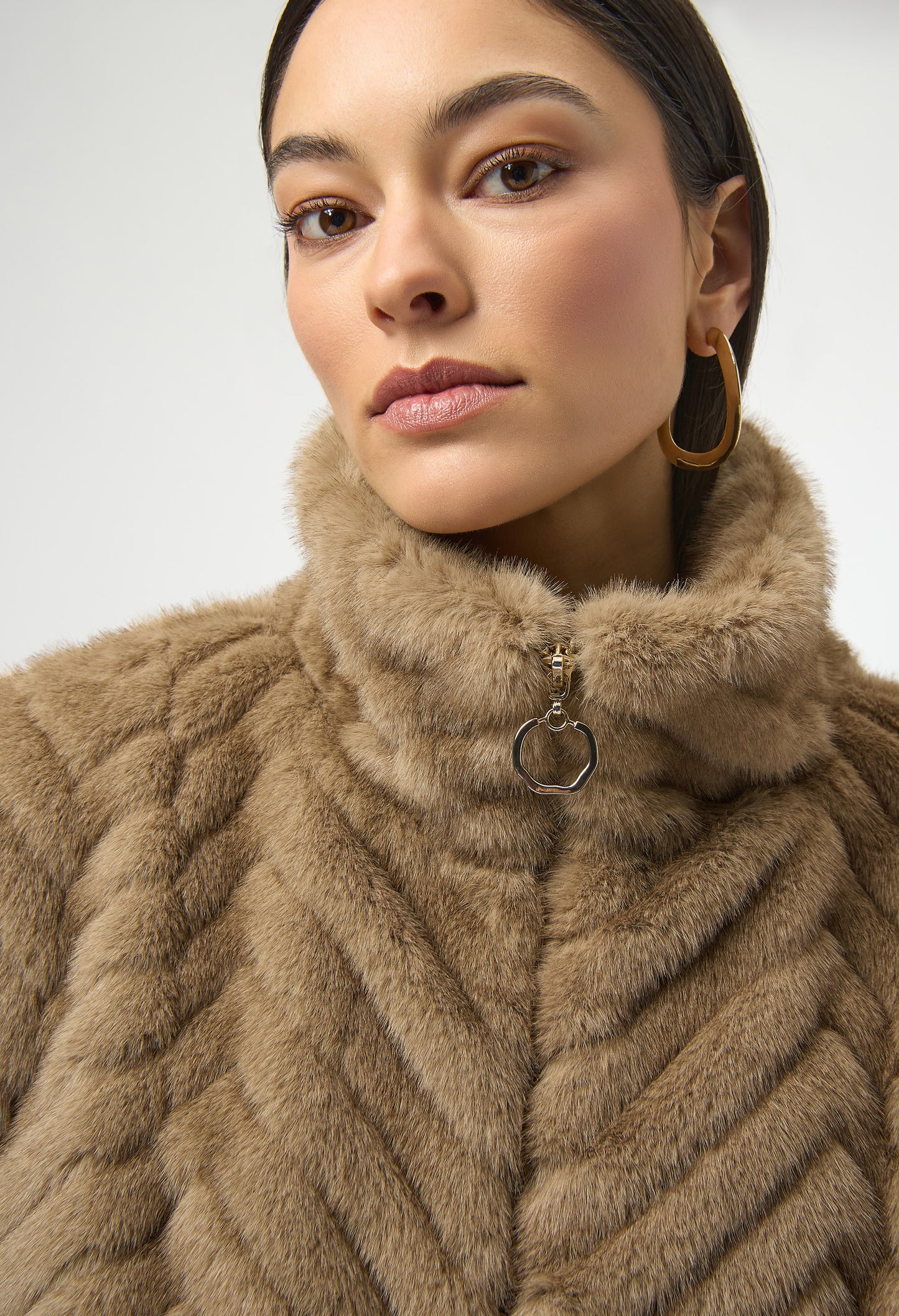 Faux Fur Jacket With Zipper