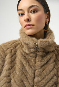 Faux Fur Jacket With Zipper